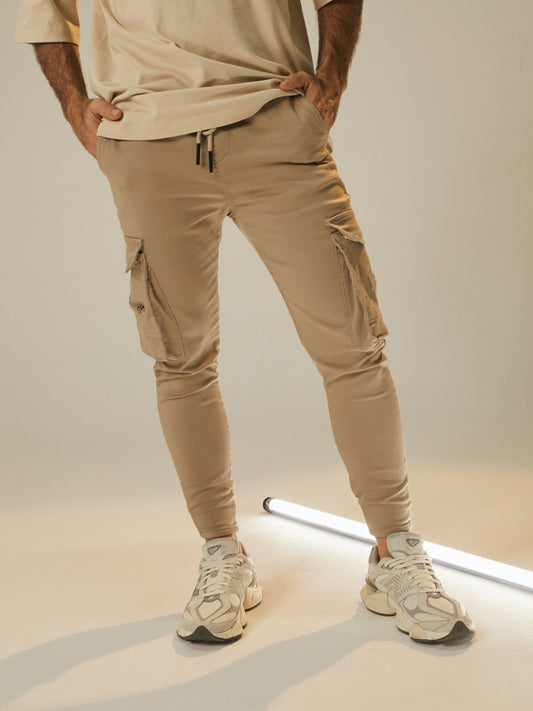 Men's jogger pantalón cargo kaki