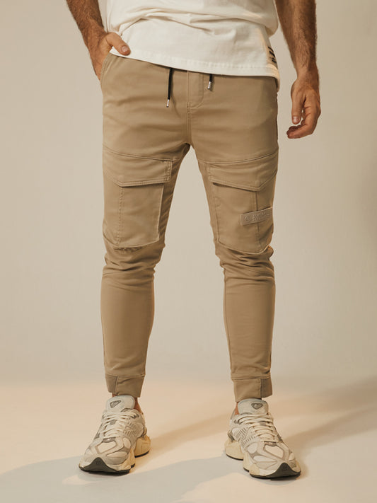 Men's jogger pantalón cargo kaki