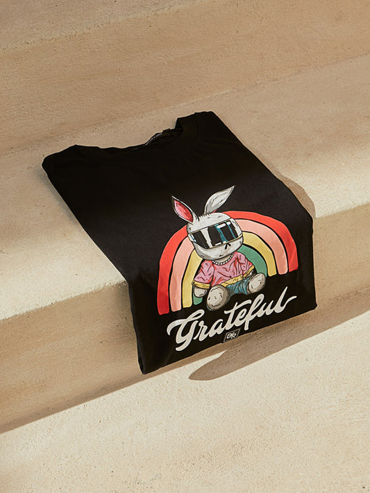 Grateful rainbow camiseta black