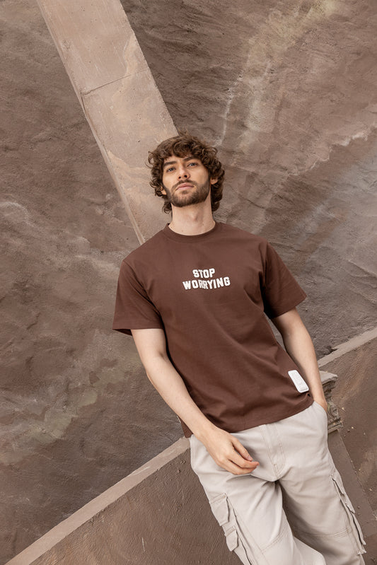 Mens t-shirt stop worring