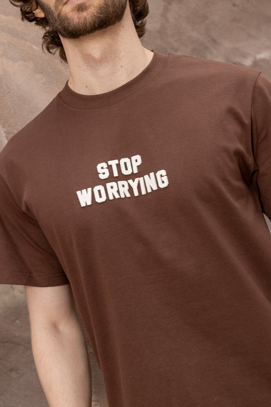 Mens t-shirt stop worring