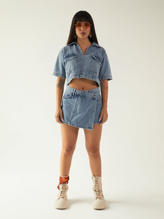 Bukuri set denim falda short