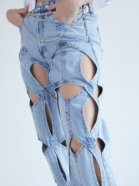 Denim pantalón cortes figuras