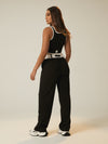 Jogger pantalón negro pretina blanca marvelous