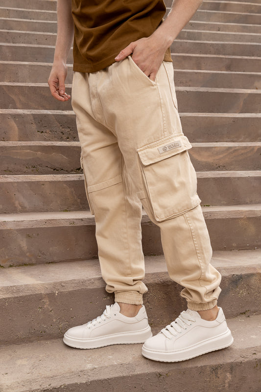 Men's jogger pantalón cargo kaki