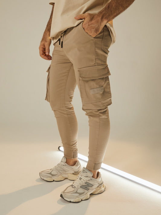 Men's jogger pantalón cargo kaki