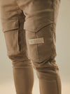 Men's jogger pantalón cargo mocca