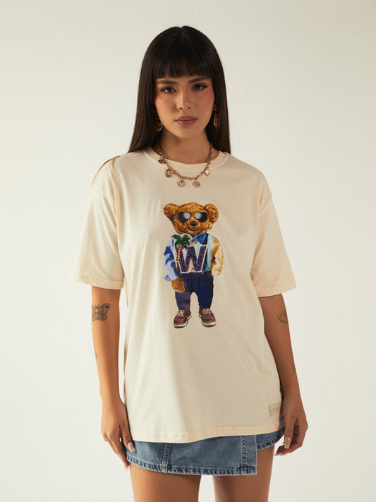 Camiseta Oversized oso manualidad