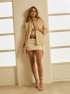 leather beige chaqueta oversized style