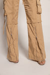 Pantalón parachute cargo kaki