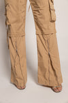 Pantalón parachute cargo kaki