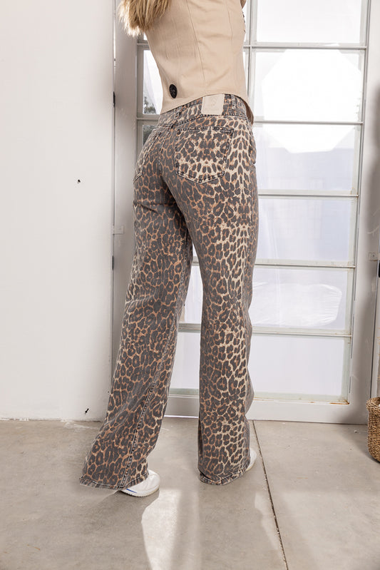 pantalon animal print cafe