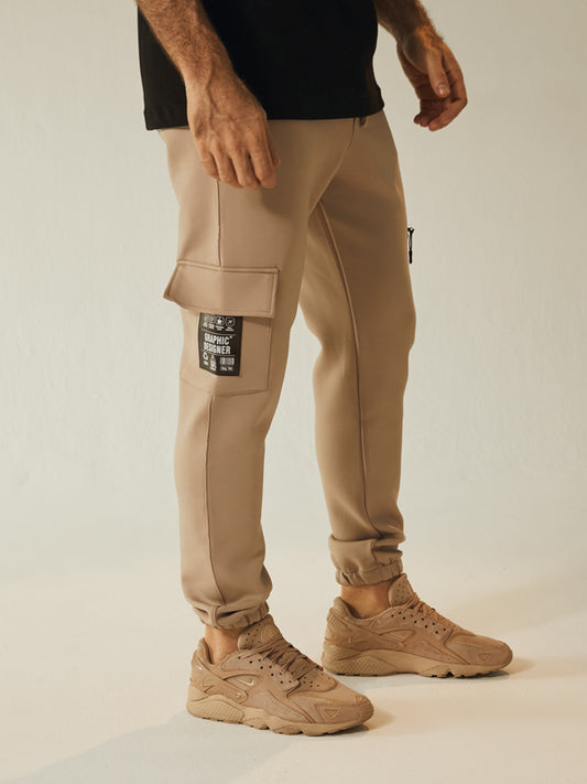 Mens pantalón warning beige